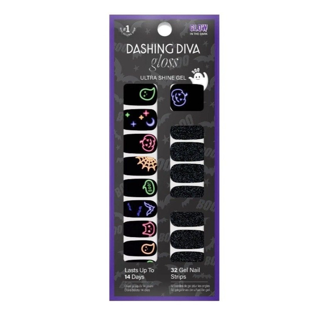 Dashing Diva Gloss Gel Nail Strips Deja Boo Halloween Edition Glow in the Dark